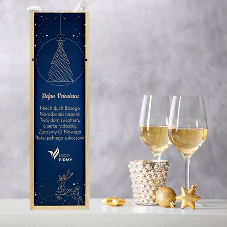 Spersonalizowane pudełko na wino z logo i napisem – Gold