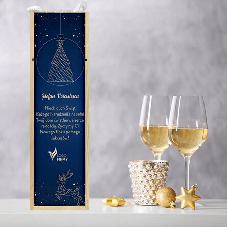Spersonalizowane pudełko na wino z logo i napisem – Gold