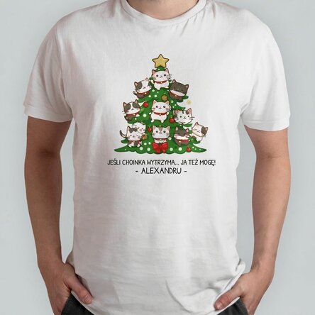 Bawełniana koszulka z nadrukiem – Catmas tree