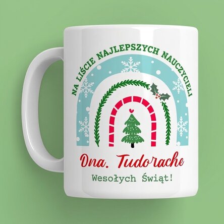 Spersonalizowany kubek z dedykacją dla nauczycieli – Boże Narodzenie