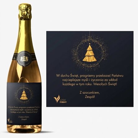 Wino musujące z indywidualnym nadrukiem logo i napisem – Gold