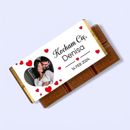 Mini tabliczka czekolady z personalizowanym zdjęciem i napisem – Kocham cię
