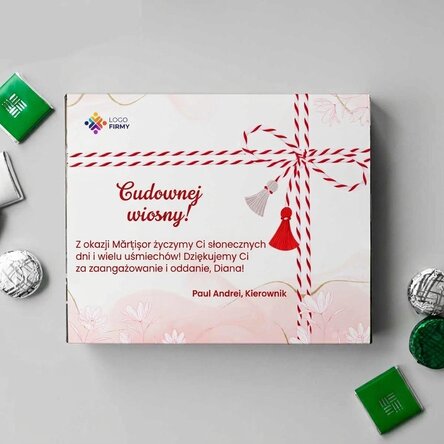 Pudełko cukierków z nadrukiem logo i tekstu