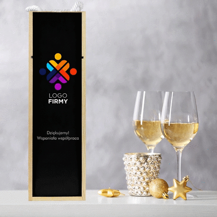 Spersonalizowane pudełko na wino z logo i napisem