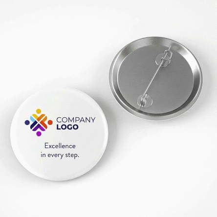 Customised badge with horizontal logo and text