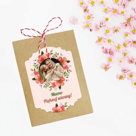 Spersonalizowany martisor do zasadzenia ze zdjęciem i wiadomością – Pięknej wiosny!