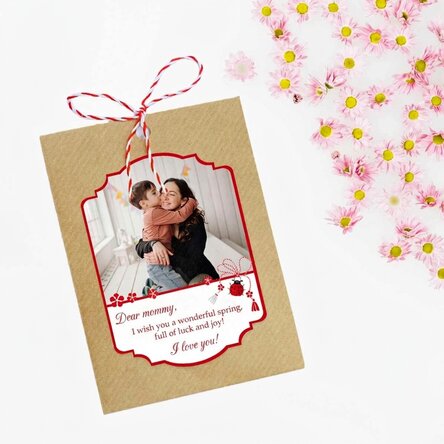 Spersonalizowany martisor do zasadzenia ze zdjęciem i wiadomością