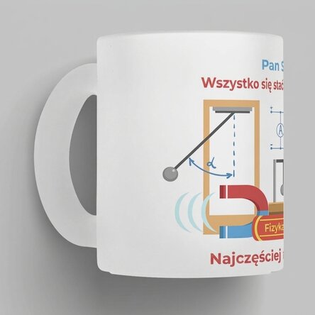 Spersonalizowany szklany kubek z matowym wykończeniem i napisem – Nauczyciel fizyki