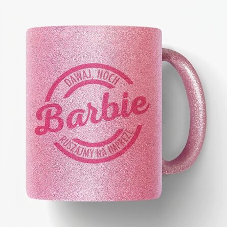Kubek z brokatem spersonalizowany imieniem – Barbie