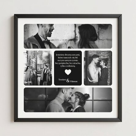 Spersonalizowany obrazek z 4 zdjęciami i napisem – Pure love