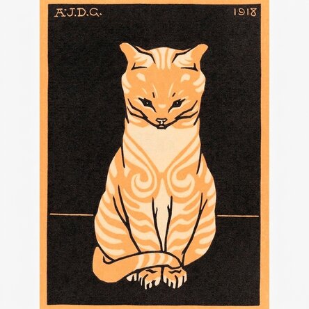 Plakat Julie de Graag, „Sitting cat”, 1918 r.