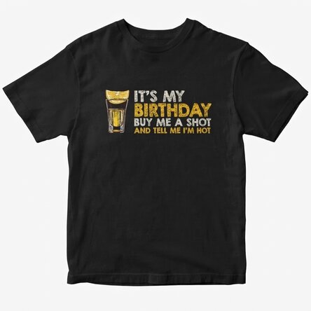 Bawełniana koszulka z nadrukiem – „Buy me a shot”
