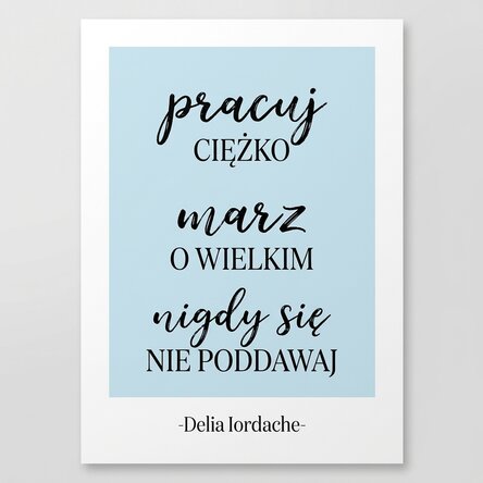 Spersonalizowany plakat z napisem – Never Give Up