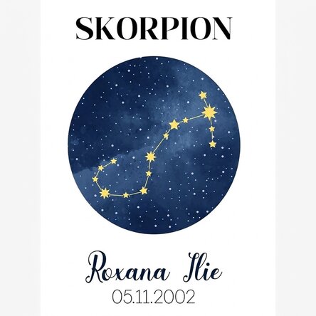 Spersonalizowany plakat z napisem – konstelacja znaku zodiaku Skorpion