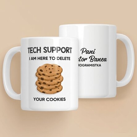 Spersonalizowany kubek z napisem – Cookies (programista)