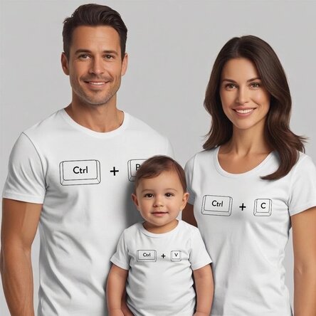 Bawełniana koszulka dla dzieci/dorosłych z nadrukiem na zamówienie – Ctrl C, Ctrl V