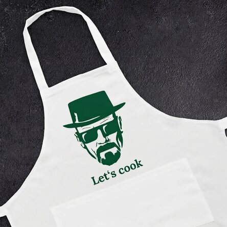 Customised apron with text - Let's cook