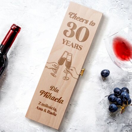 Spersonalizowane pudełko na wino z napisem – Cheers to