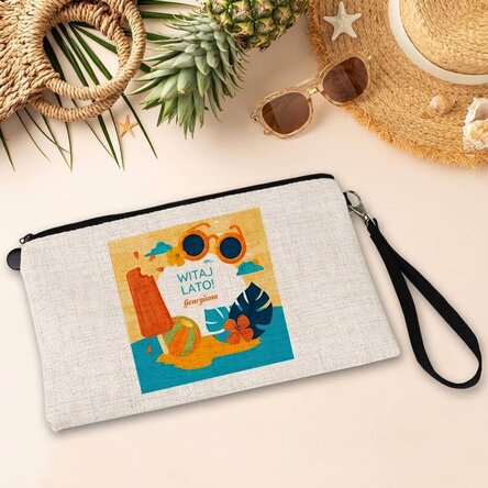 Torebka na akcesoria z indywidualnym napisem – Hello Summer!