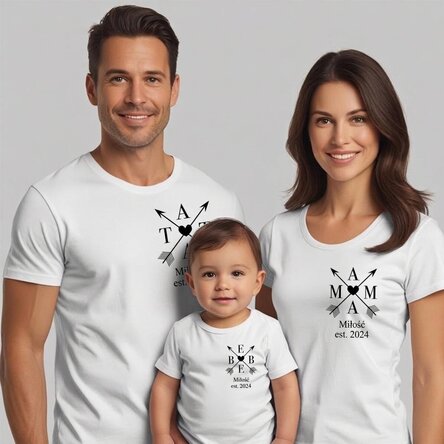 Bawełniana koszulka dla dzieci/dorosłych z nadrukiem na zamówienie – Family
