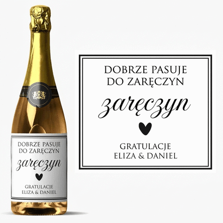 Wino musujące z indywidualnym napisem – Heart