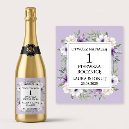 Wino musujące z indywidualnym napisem – Rocznica