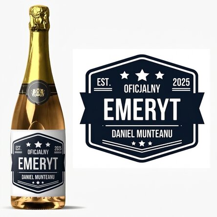 Wino musujące z indywidualnym napisem – Emeryt