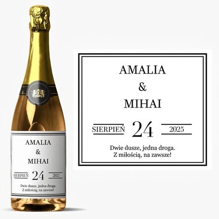Wino musujące z indywidualnym napisem – Ślub
