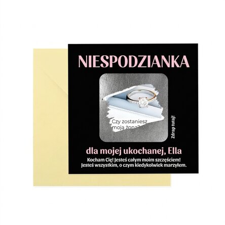 Spersonalizowana karta do zdrapania z napisem – Niespodzianka