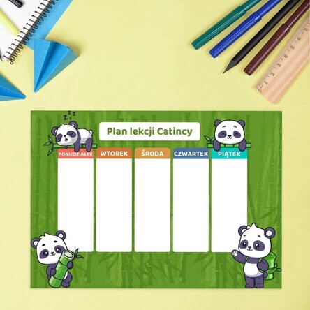 Indywidualny rozkład zajęć z tekstem – Cute Panda