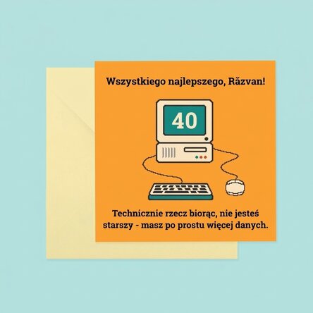 Spersonalizowana kwadratowa kartka z napisem – Wszystkiego najlepszego z okazji urodzin!