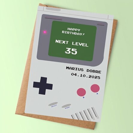 Spersonalizowana karta z wiadomością – Gameboy