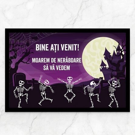 Personalised entrance mat with text - Skeletons