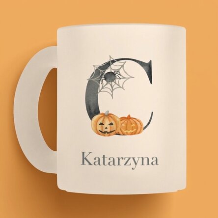 Spersonalizowany kubek z inicjałem i imieniem – Halloween