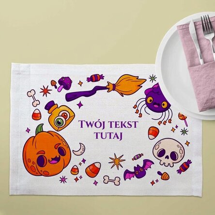 Spersonalizowany podstawek pod talerz z napisem – Halloween