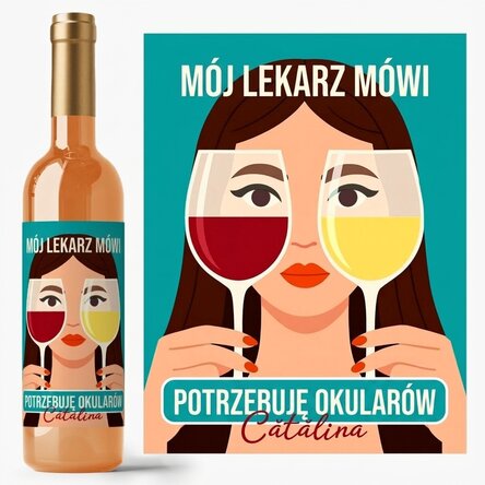 Wino z indywidualnym napisem – Glasses
