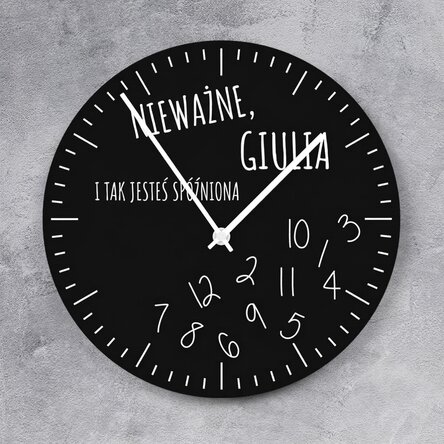 Spodek z indywidualnym napisem – „You're late anyway”