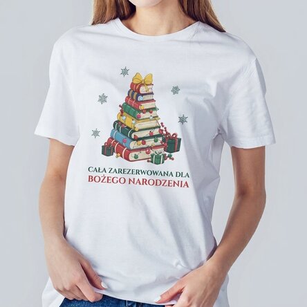 Bawełniana koszulka z indywidualnym nadrukiem świątecznym – Books