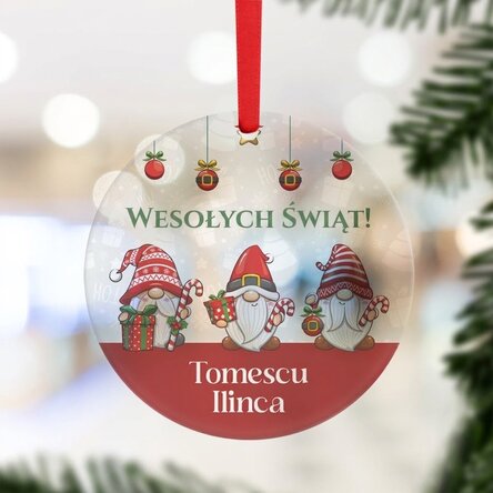 Okrągła ozdoba z indywidualnym napisem – Krasnal