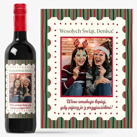 Wino z indywidualnym nadrukiem ze zdjęciem i dedykacją – Boże Narodzenie
