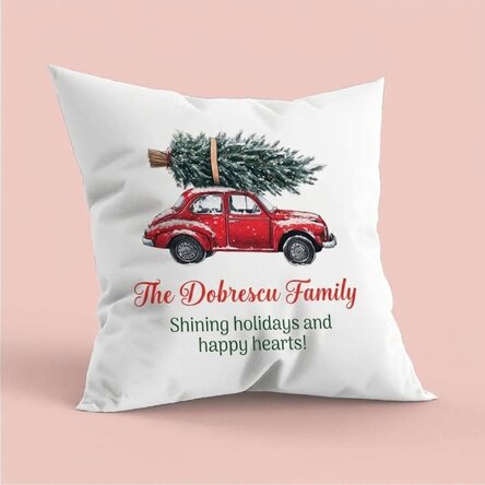 Personalised cushion with message - Vintage Christmas