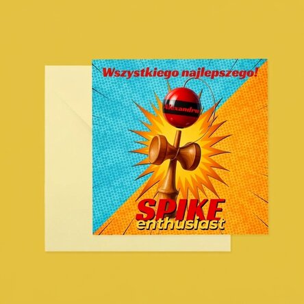 Spersonalizowana kwadratowa kartka z napisem – Spike Enthusiast