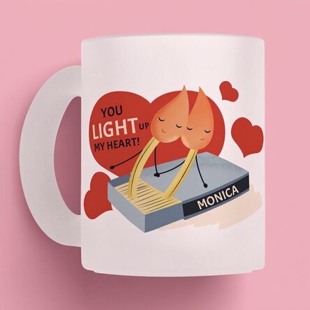 Spersonalizowany kubek z napisem – „Light up my heart”
