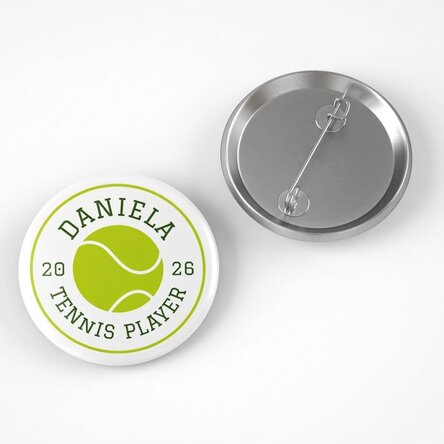 Personalised badge with text - Tennis