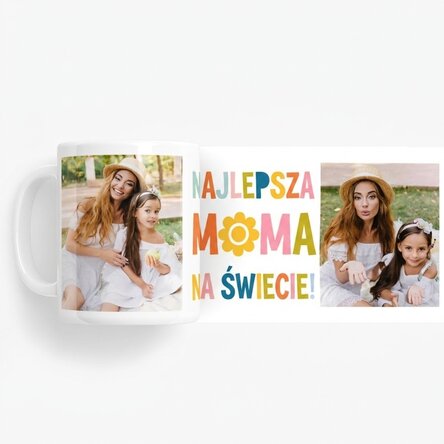 Spersonalizowany kubek z 2 zdjęciami – Najlepsza mama na świecie!