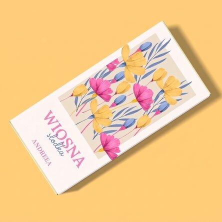 Czekoladki z indywidualnym napisem – Wiosenne kwiaty