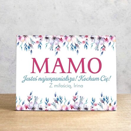 Spersonalizowana ramka na zdjęcia na biurko z napisem – Kwiaty