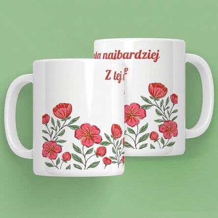 Spersonalizowany kubek z napisem – Floral