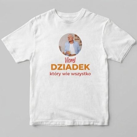Bawełniana koszulka z nadrukiem zdjęcia i tekstu – Dziadek