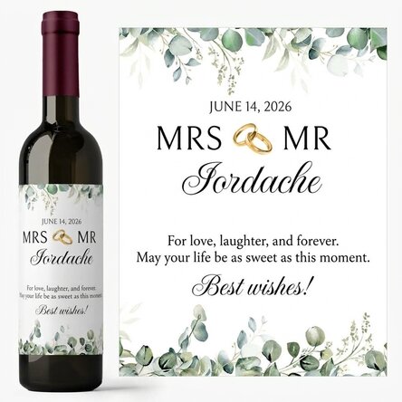 Wino z indywidualnym napisem – Mrs & Mr